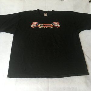 #73 Lofteez Binford's Custom Cycles T-Shirt Men's naked girl biker patriot ride